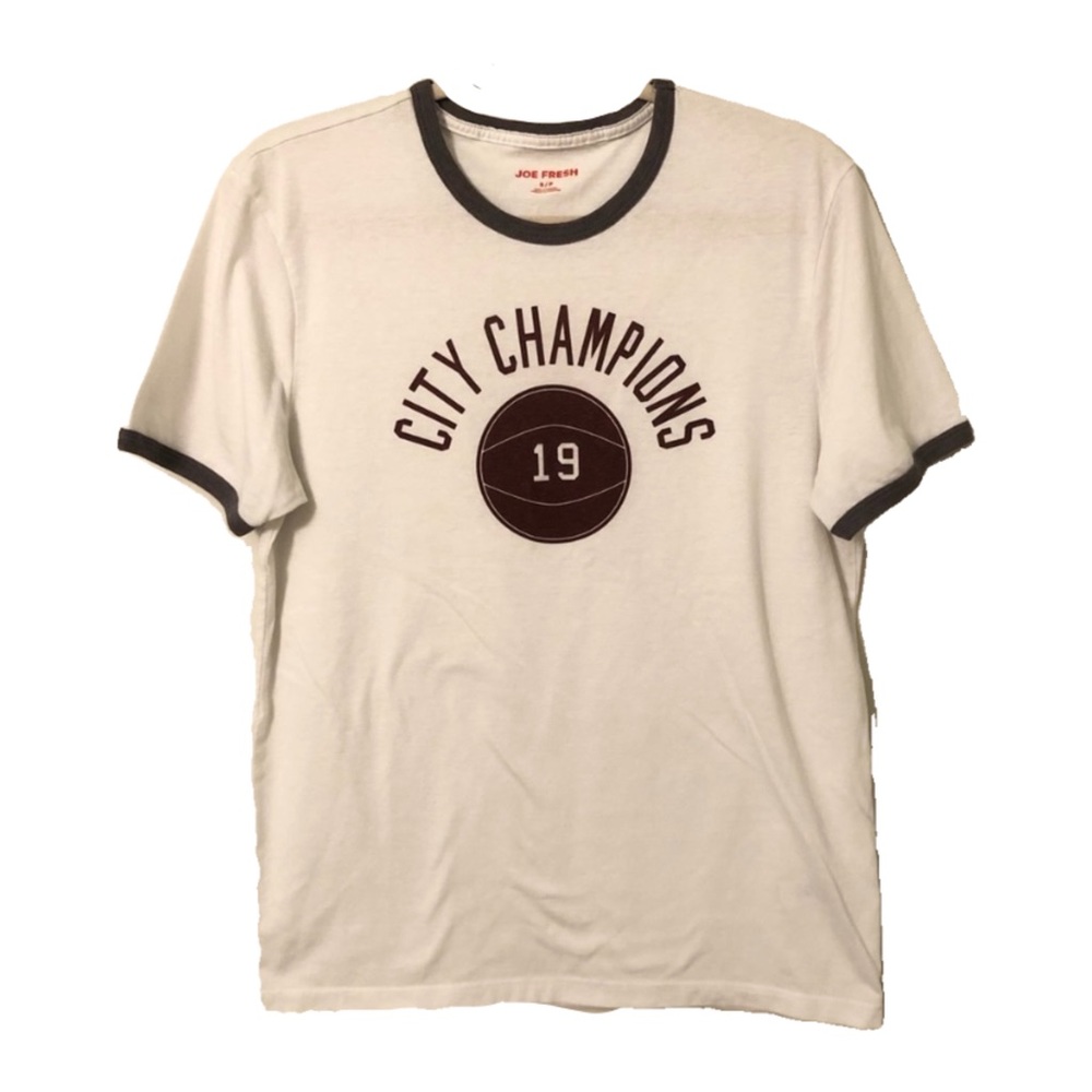 White “City Champions” Basketball Sports Graphic Tee